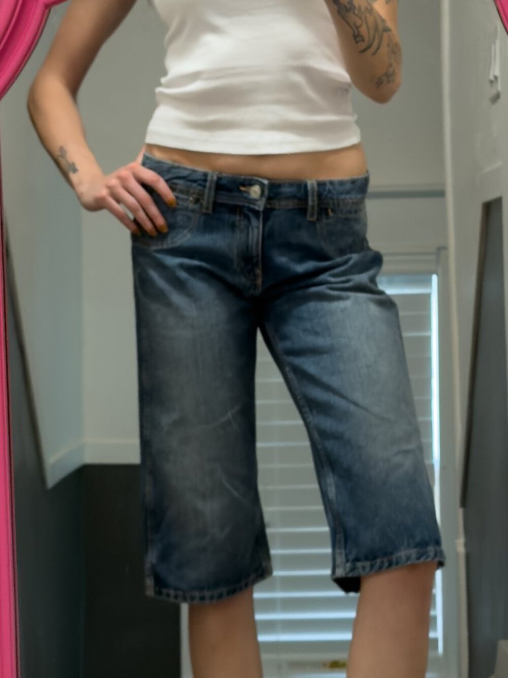Zara TRF Mid-Rise Denim Capri Jeans Size 4 / 27